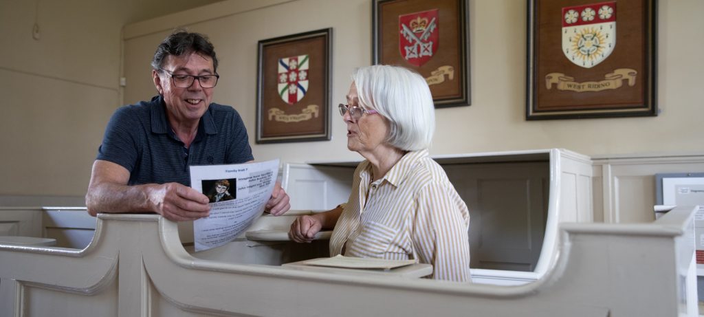 A couple visiting the Courthouse Museum