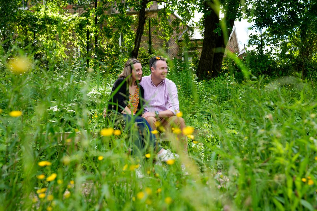 Couple enjoying the Ripon Museum garden